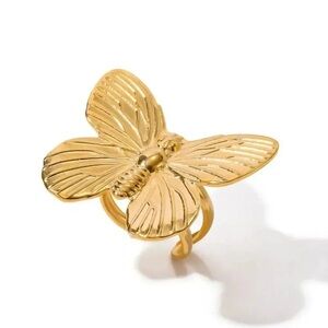 Gold Butterfly 18K Stainless Steel Waterproof Ring